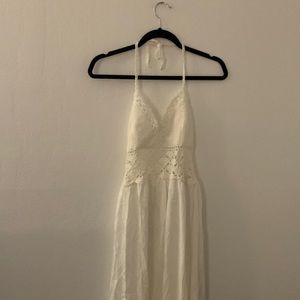 White Maxi dress with crochet top - brand new